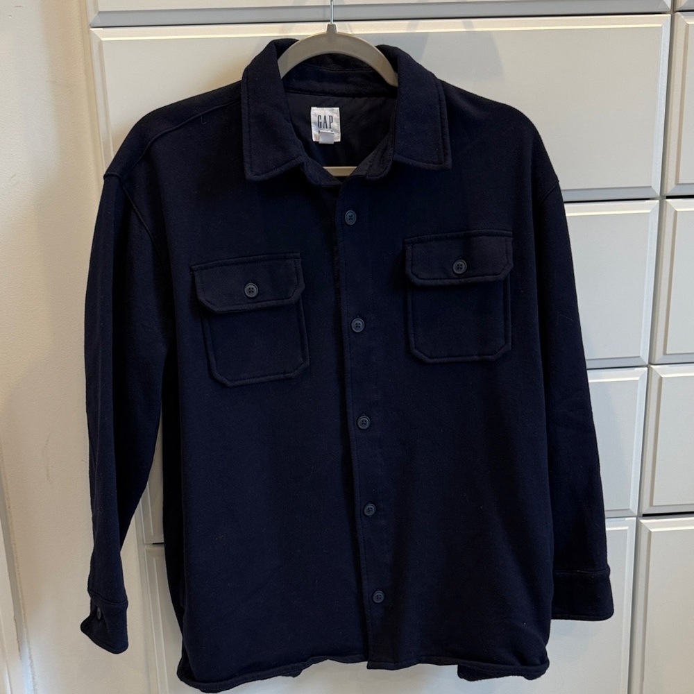 GAP Kids  Dark Navy Button-Up Shacket  with Side Pockets size - XXL 14-16